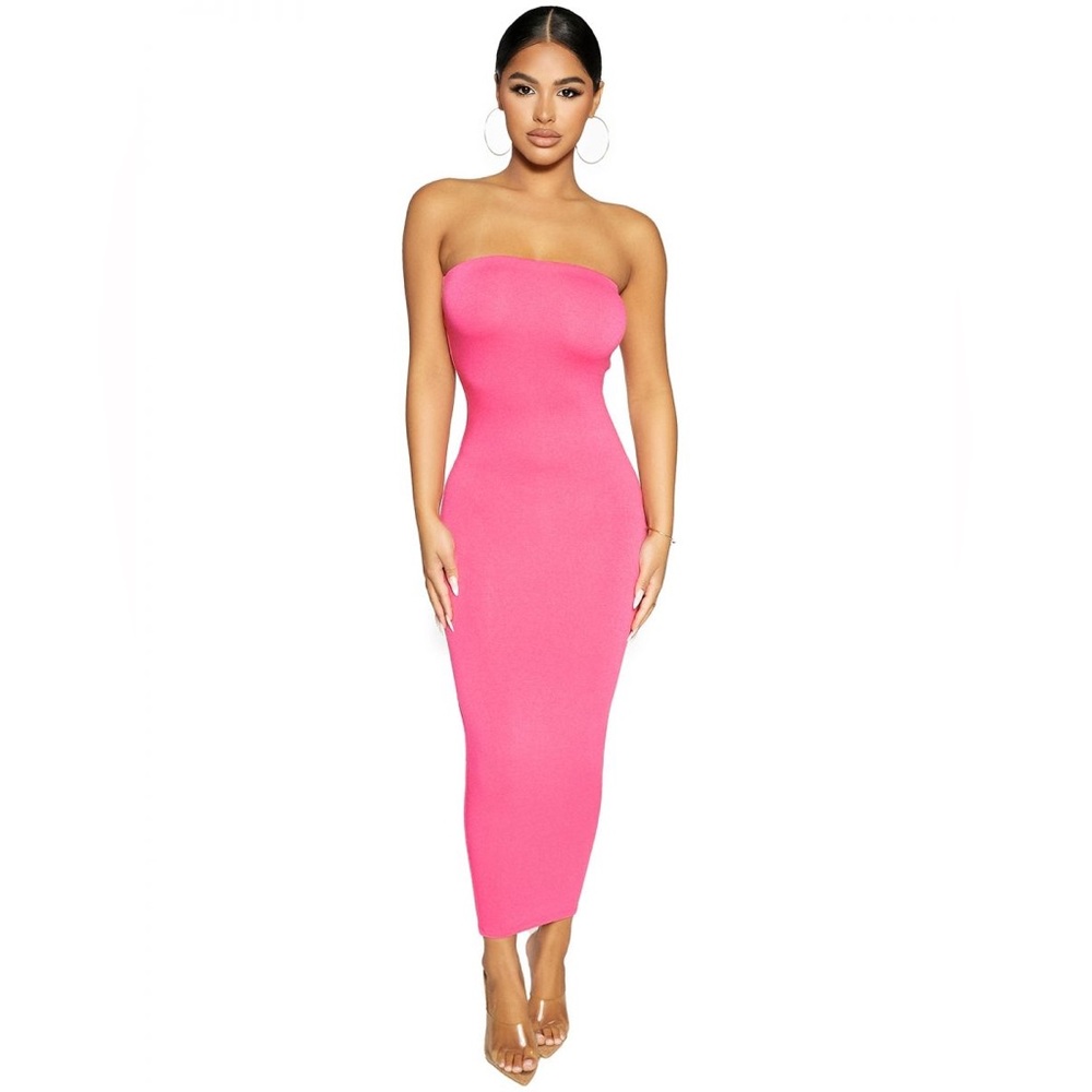 NAKED WARDROBE Barbie Pink Strapless Dress NWT